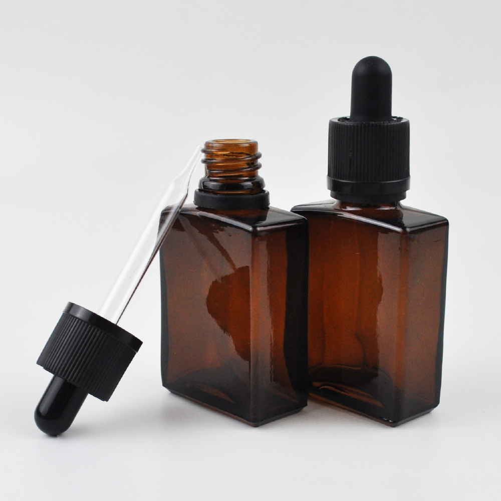 hot sale 15ml 30ml 50ml glass eliquid rectangle frosted amber red black white dropper bottle