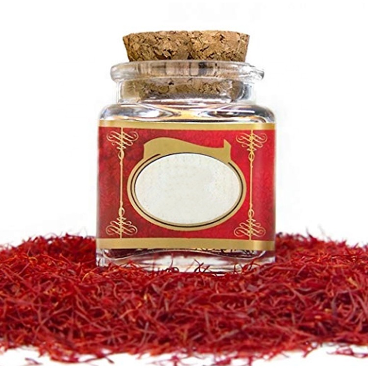 hot sale 1oz 3oz sea salt packaging jar 30ml 90ml square candy bottle 3g 5g empty saffron thread glass bottle with cork stopper