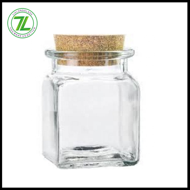 hot sale 1oz 3oz sea salt packaging jar 30ml 90ml square candy bottle 3g 5g empty saffron thread glass bottle with cork stopper