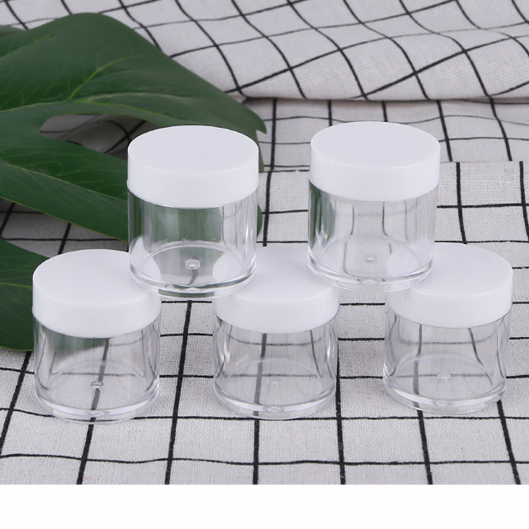 hot sale 2.5g 3g 5g 10g 15g 20g 25g 30g long thin 10 ml 10 g 10 gram clear 3ml 5ml 10ml cosmetics packaging plastic ps jar