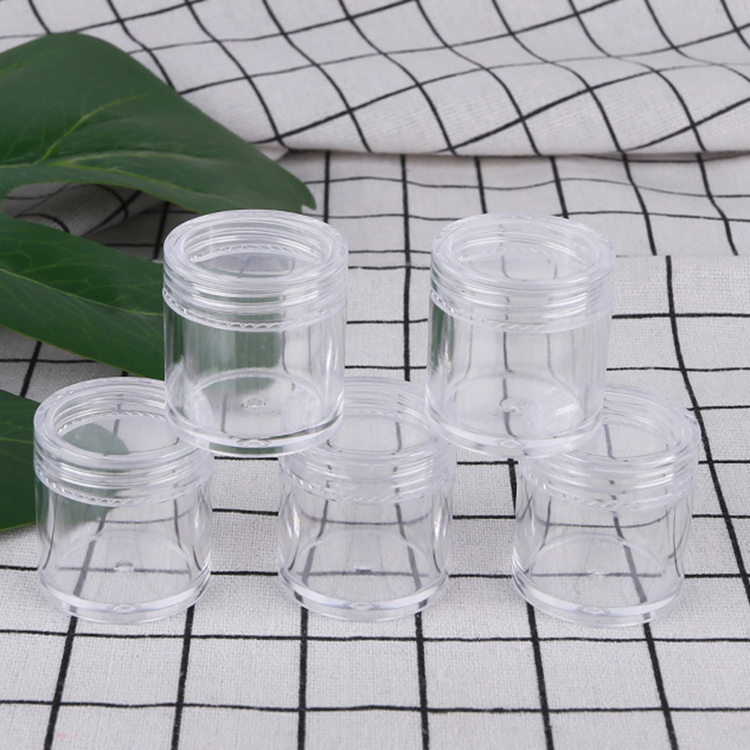 hot sale 2.5g 3g 5g 10g 15g 20g 25g 30g long thin 10 ml 10 g 10 gram clear 3ml 5ml 10ml cosmetics packaging plastic ps jar