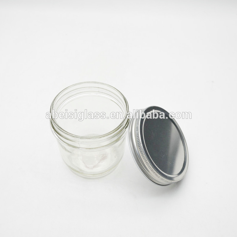 hot sale 250ml round vegetable salad jam sauce caviar glass bottle honey jar spice sugar glass jar with aluminium lid