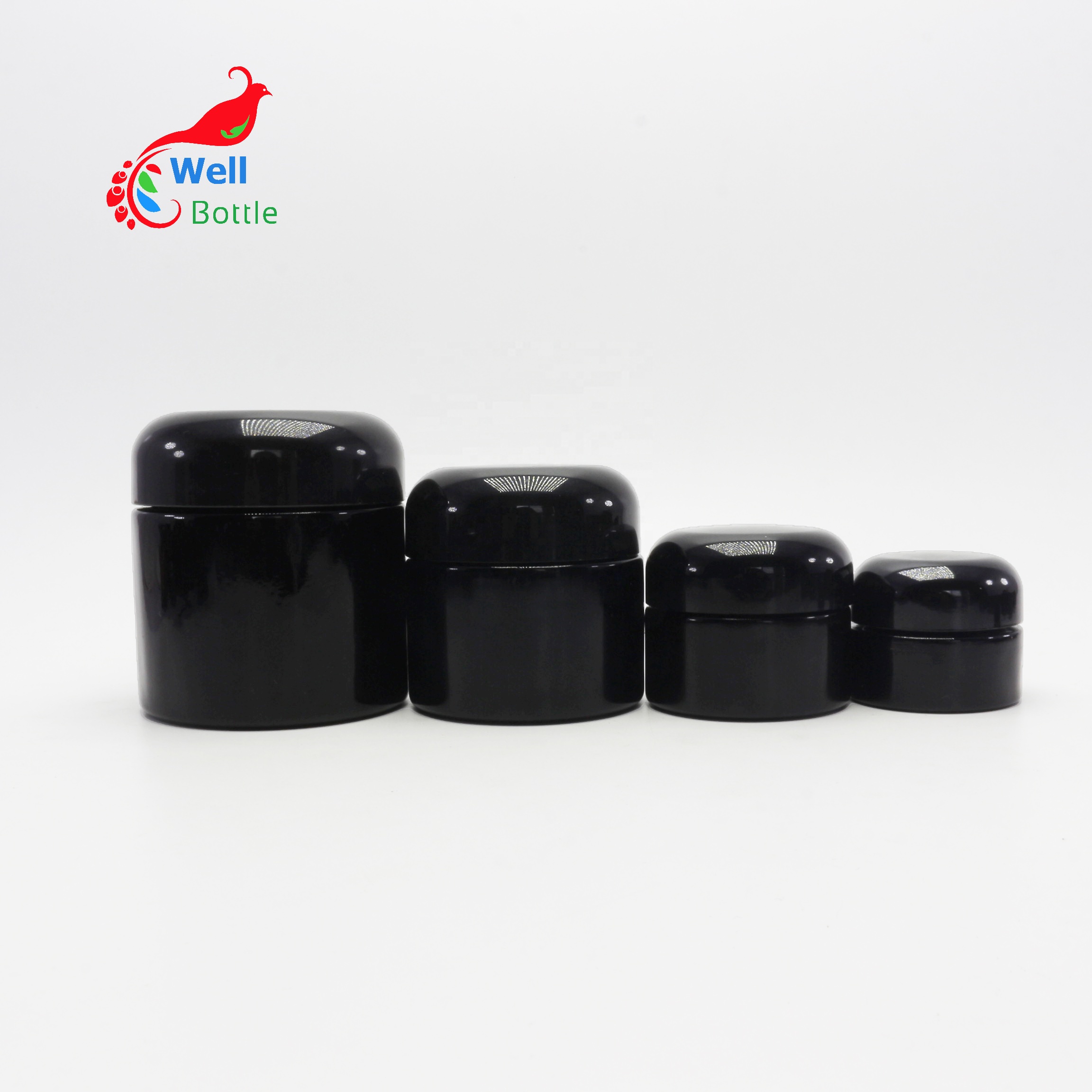 hot sale 2oz 4oz Childproof Black Violet UV Glass Jar With Child Resistant Lid For Weeds DV104E