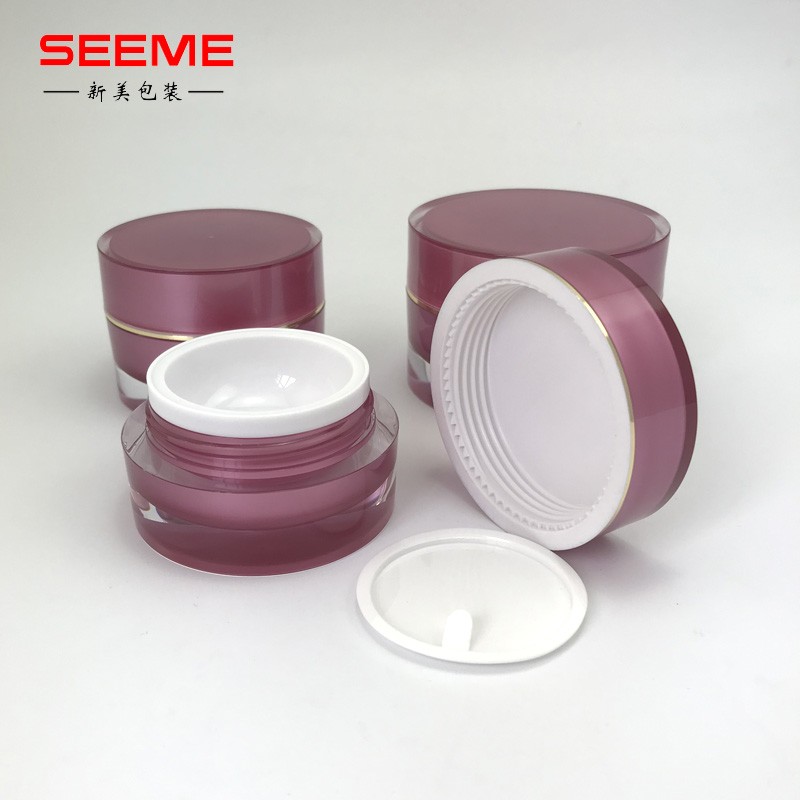 hot sale 30g empty cosmetic jar acrylic cream straight round bottle cylinder shape bottle