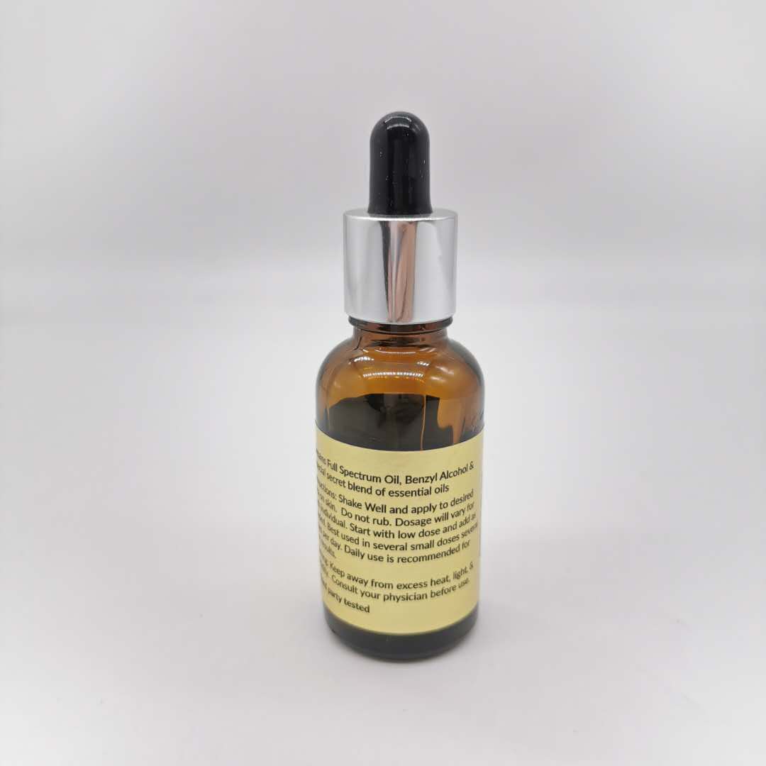 hot sale 30ml amber glass essential oil bottle with sticker