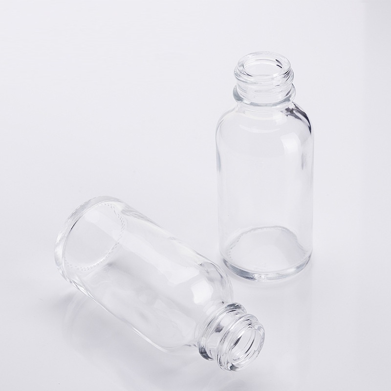 hot sale 30ml clear Boston round glass dropper bottle