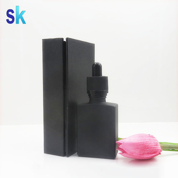 hot sale 30ml matte black rectangular e liquid e juice bottle glass
