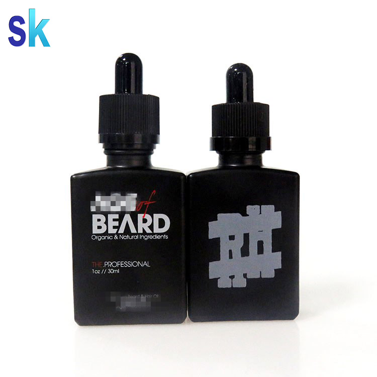 hot sale 30ml matte black rectangular e liquid e juice bottle glass