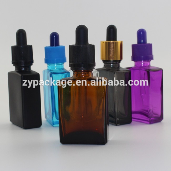 hot sale 30ml square/rectangular matte amber glass bottle