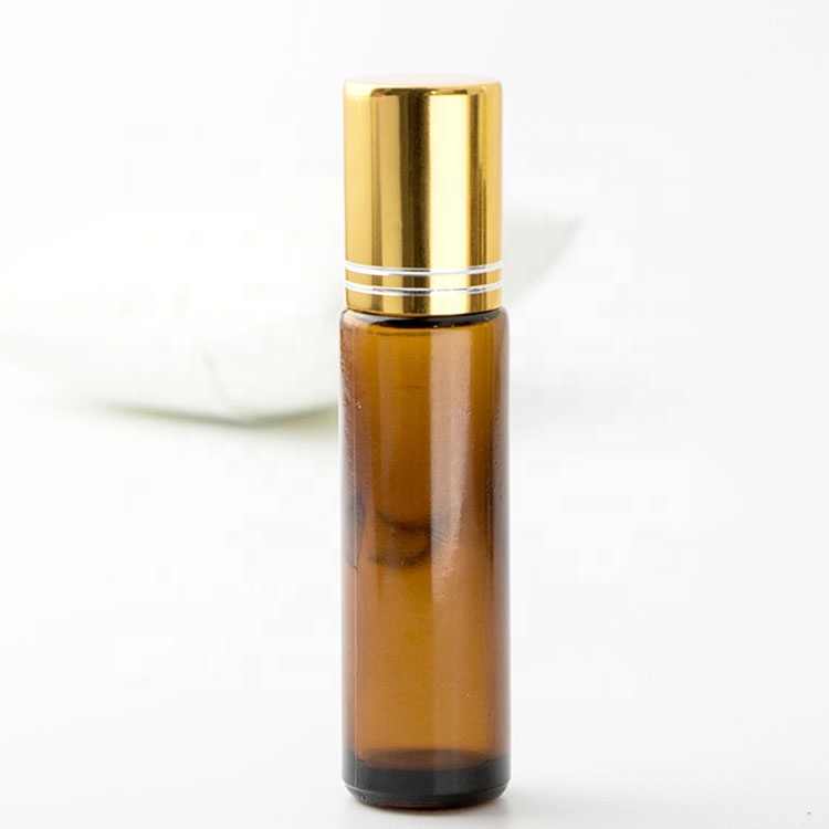 hot sale 3ml 5ml 10ml amber clear blue roller bottles 10 ml essential oil glass roll on bottles with stainless steel roller ball