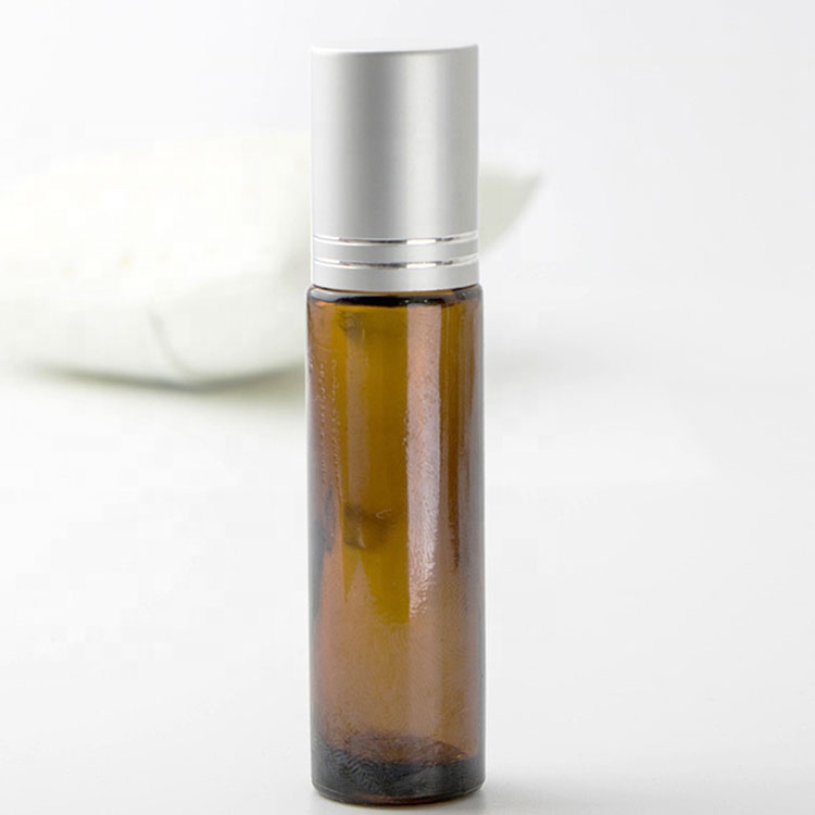 hot sale 3ml 5ml 10ml amber clear blue roller bottles 10 ml essential oil glass roll on bottles with stainless steel roller ball