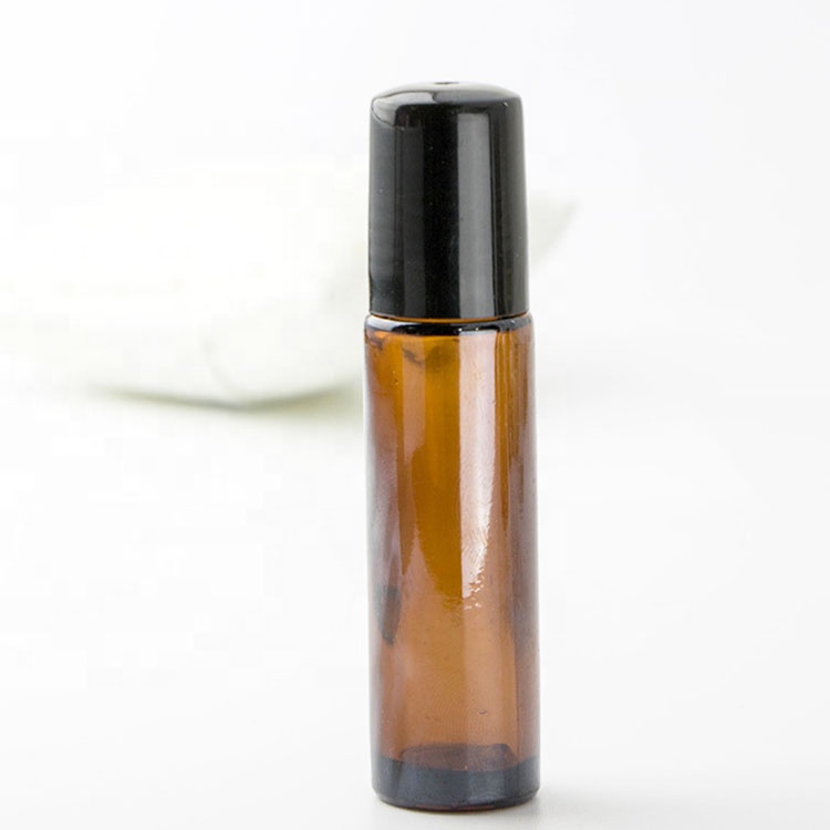 hot sale 3ml 5ml 10ml amber clear blue roller bottles 10 ml essential oil glass roll on bottles with stainless steel roller ball