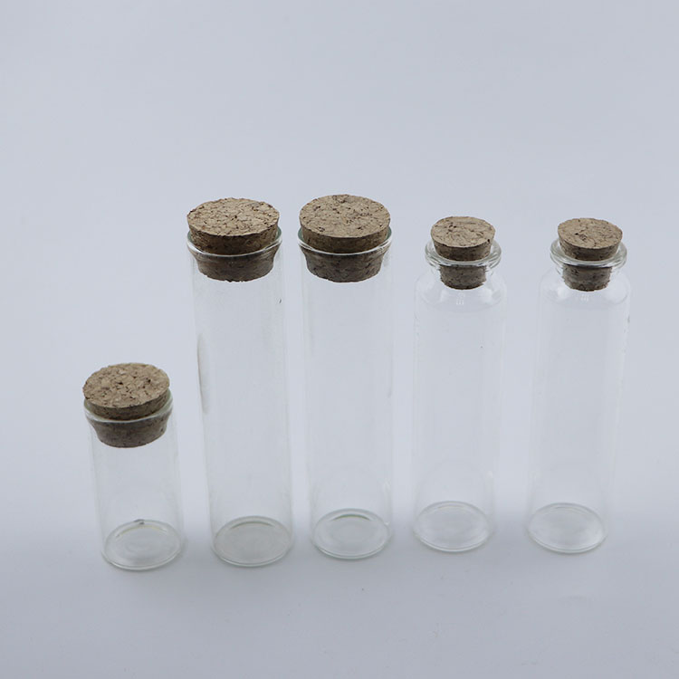 hot sale 4ml-20ml Small glass Vials With Lid Cork Stopper Bottle DIY Small Glass Bottle Mini Containers 22 diameter