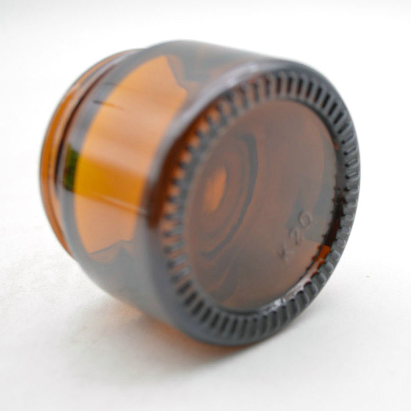 hot sale 50ml empty cosmetic cream hair gel food container amber glass jar with gold screw lid