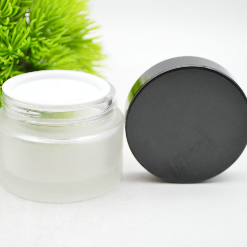 hot sale  50ml glass cosmetic cream jar frosted skin care cream jar