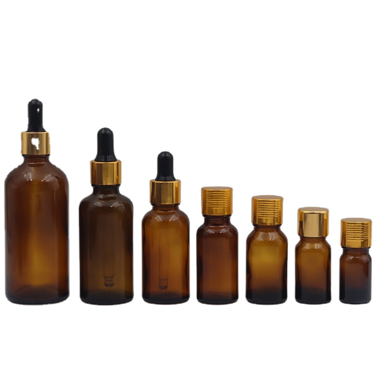 hot sale 5ml 10ml 15ml 20ml 30ml 50ml 100ml 200ml amber glass  essential oil bottle with dropper