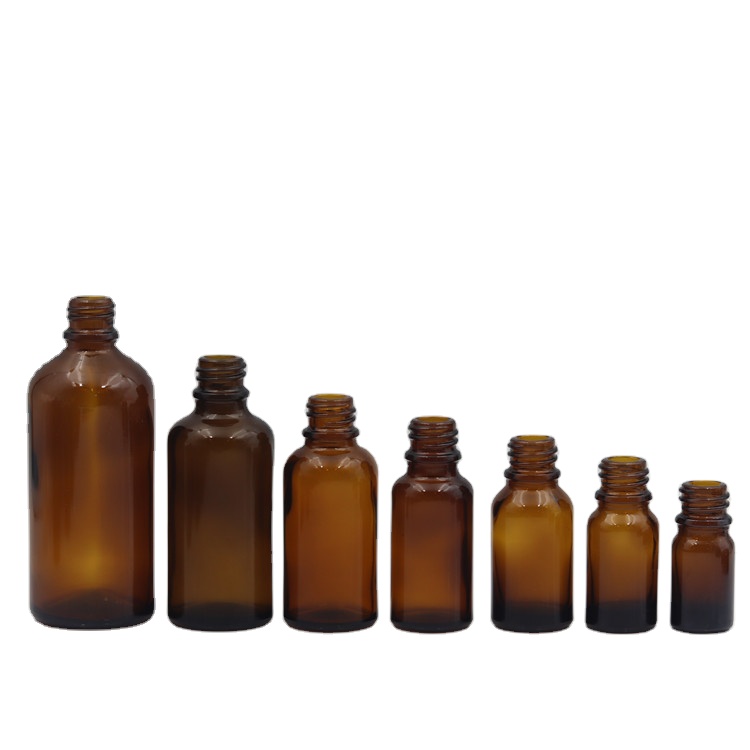 hot sale 5ml 10ml 15ml 20ml 30ml 50ml 100ml 200ml amber glass essential oil bottle with dropper