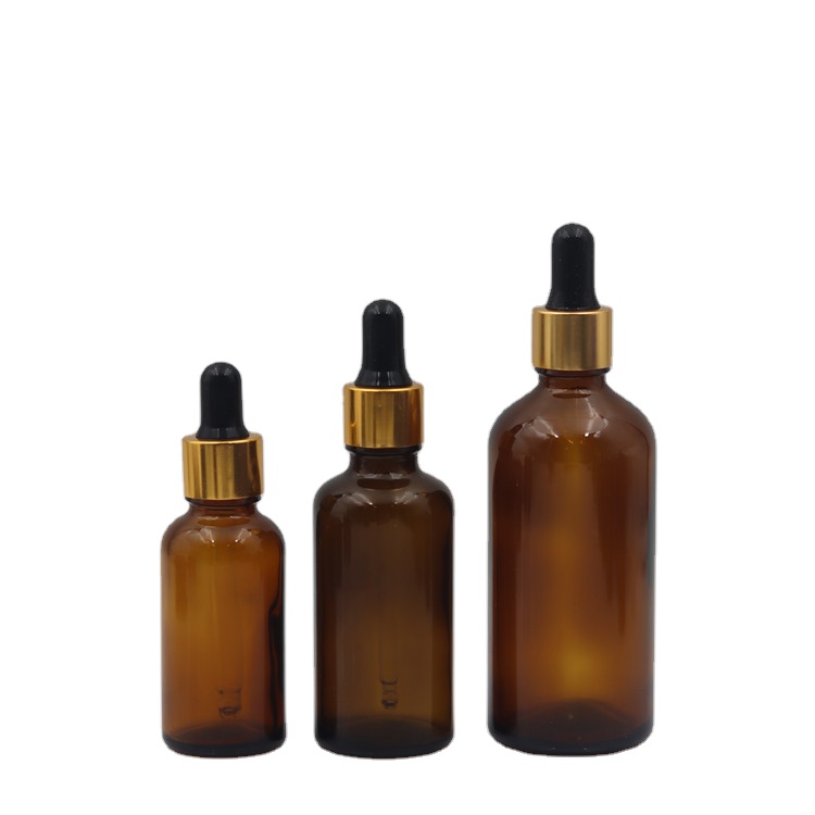 hot sale 5ml 10ml 15ml 20ml 30ml 50ml 100ml 200ml amber glass essential oil bottle with dropper