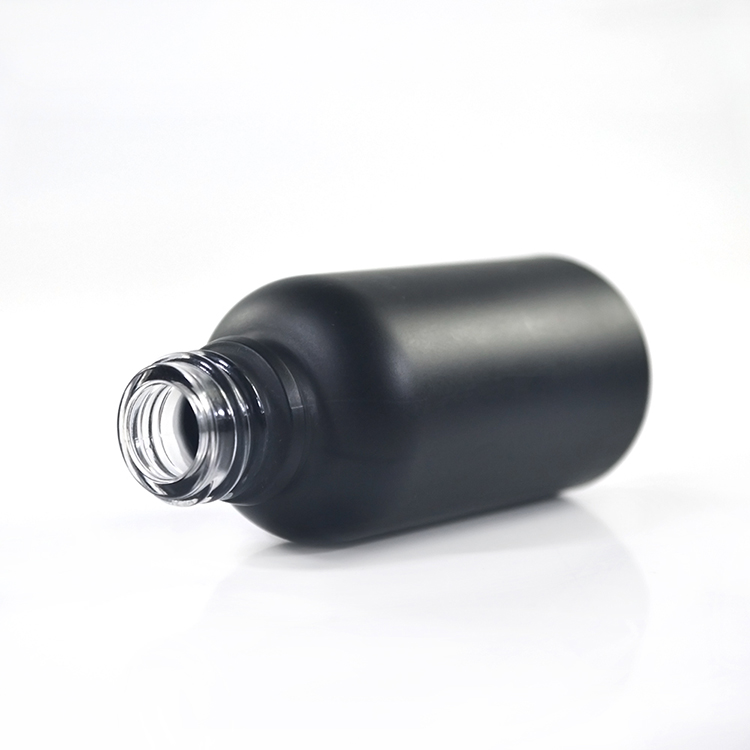 hot sale 5ml 10ml 15ml 20ml 30ml 50ml 100ml matte black essential oil glass dropper bottle with cap