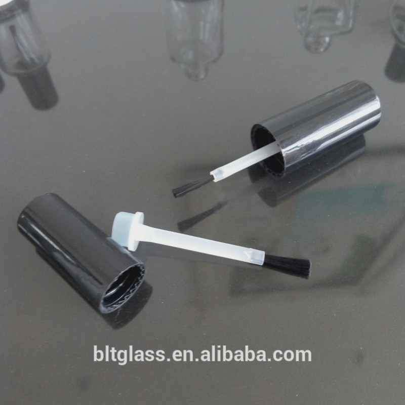 hot sale 5ml 10ml 15ml empty nail polish oil glass bottle with black cap and brush