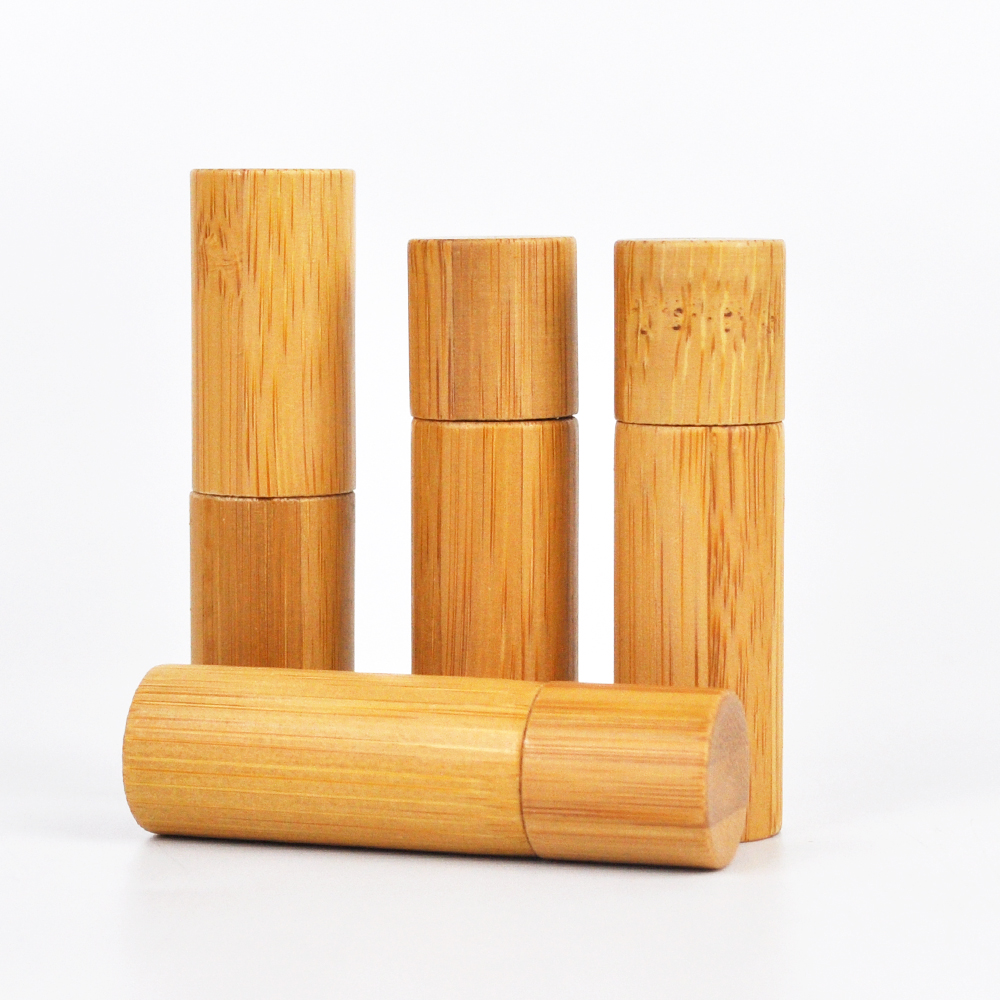 hot sale 5ml 10ml empty roll on bottle with bamboo packaging container