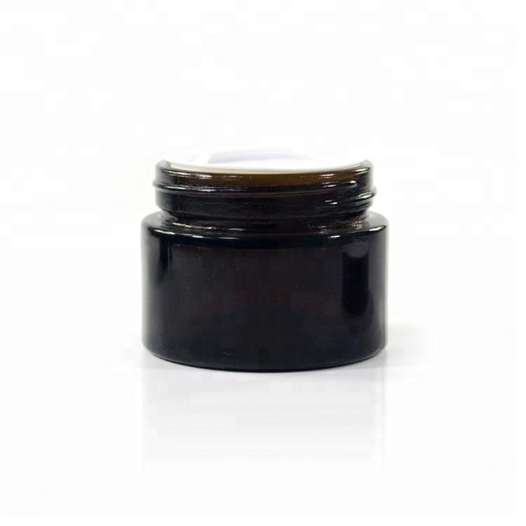 hot sale Amber Glass Cosmetic Cream Jar With Wide Mouth For Skincare