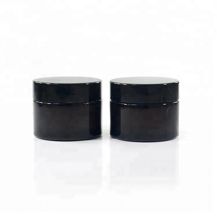 hot sale Amber Glass Cosmetic Cream Jar With Wide Mouth For Skincare