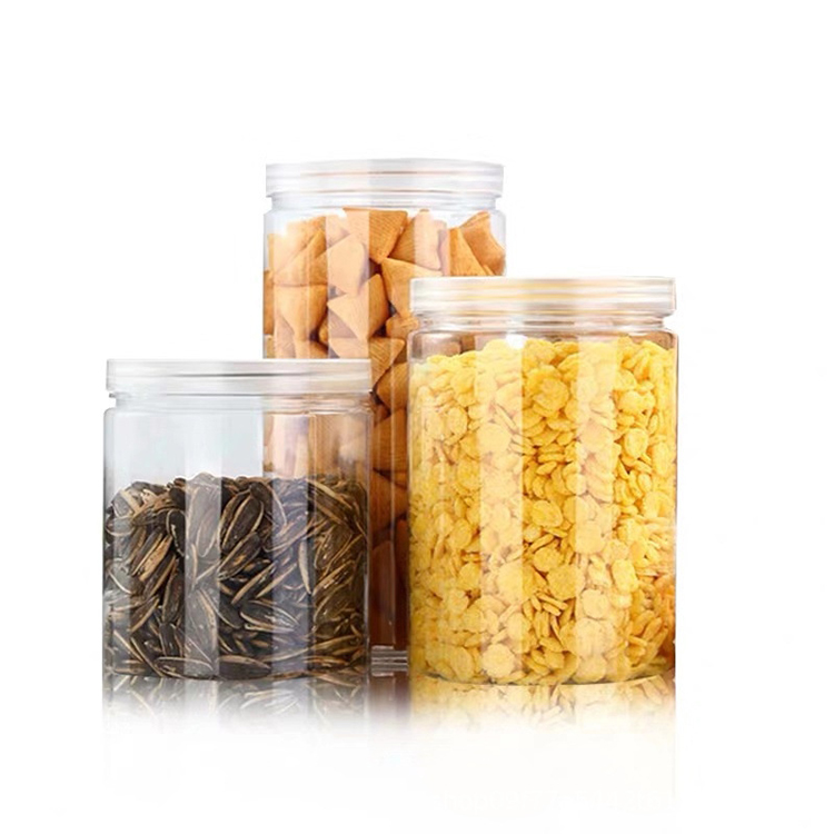 hot sale Pet plastic jars food grade with plastic black lids