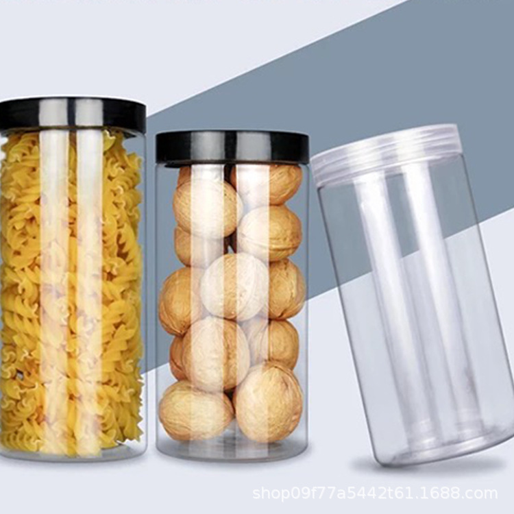 hot sale Pet plastic jars food grade with plastic black lids