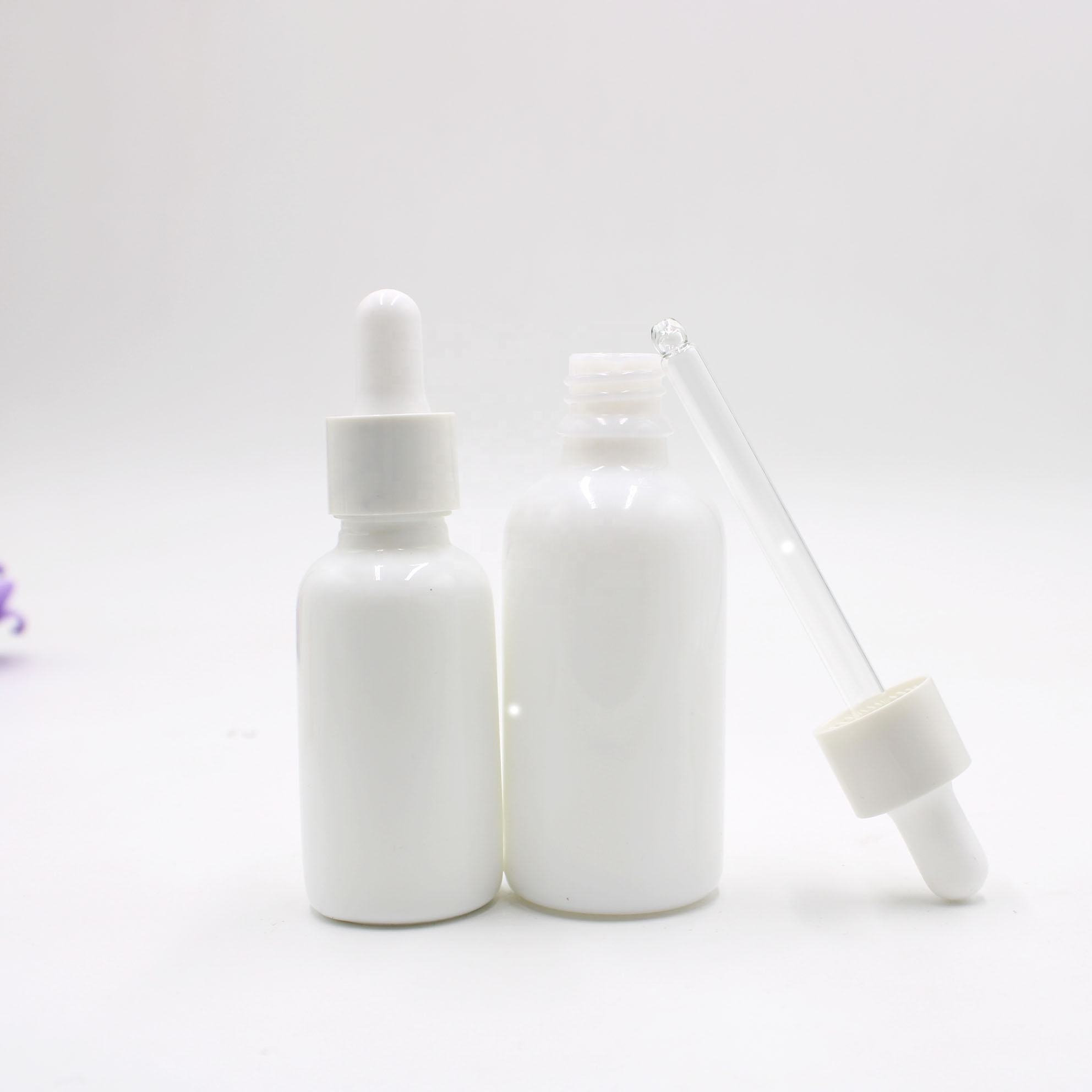 hot sale White Porcelain Essential Oil Cosmetic Packaging Glass Dropper Bottle20ml 30ml 50ml 100ml