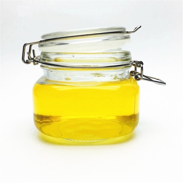 hot sale airtight glass salad dressing jar storage bottles with clip top