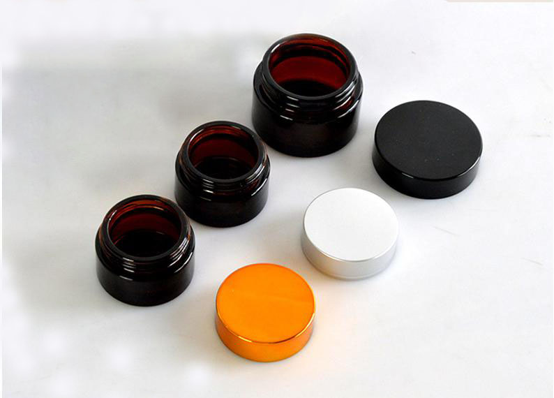 hot sale amber clear body cream use bamboo glass jars for cosmetics