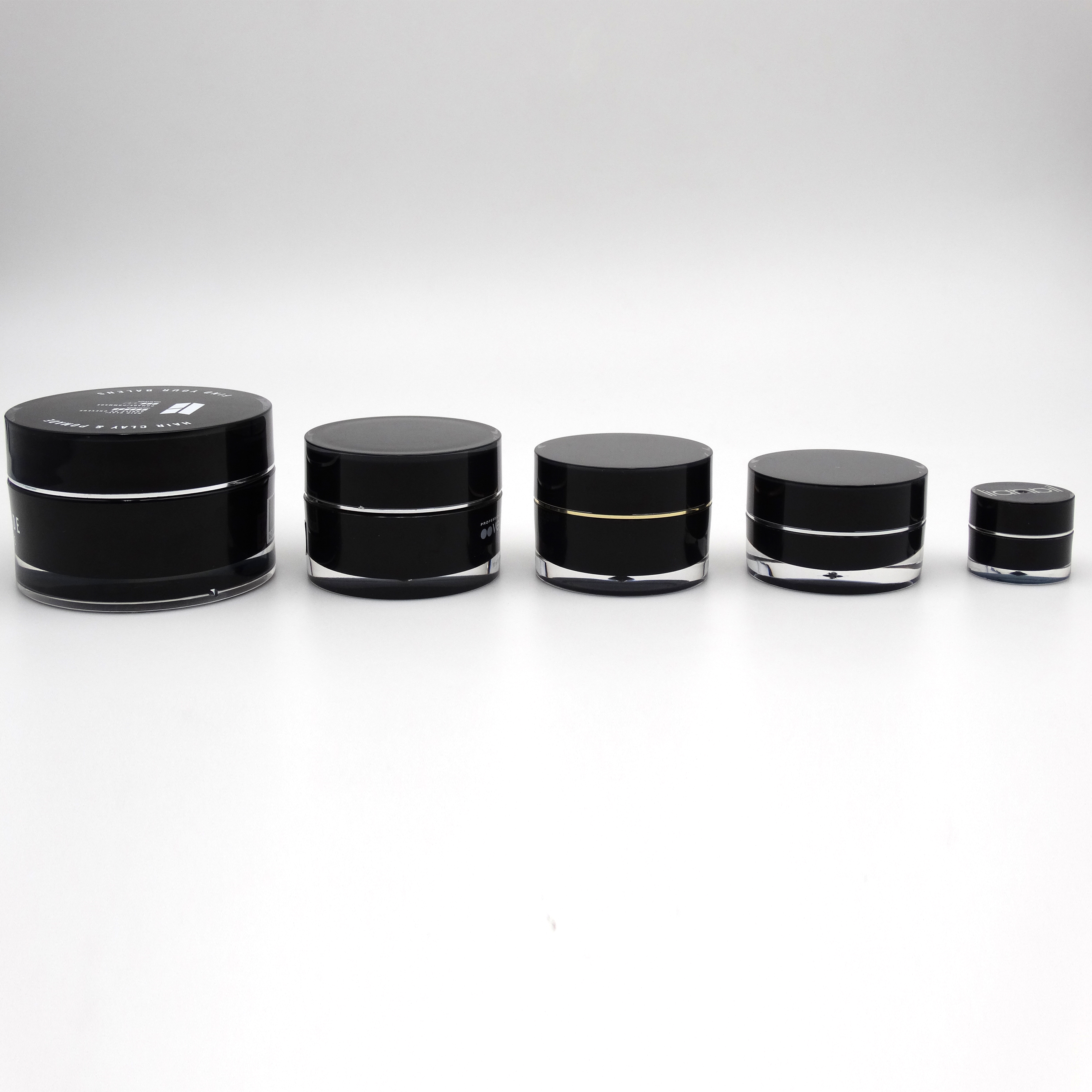 hot sale black round cosmetic face cream scrub lady cosmetic products jars container packaging