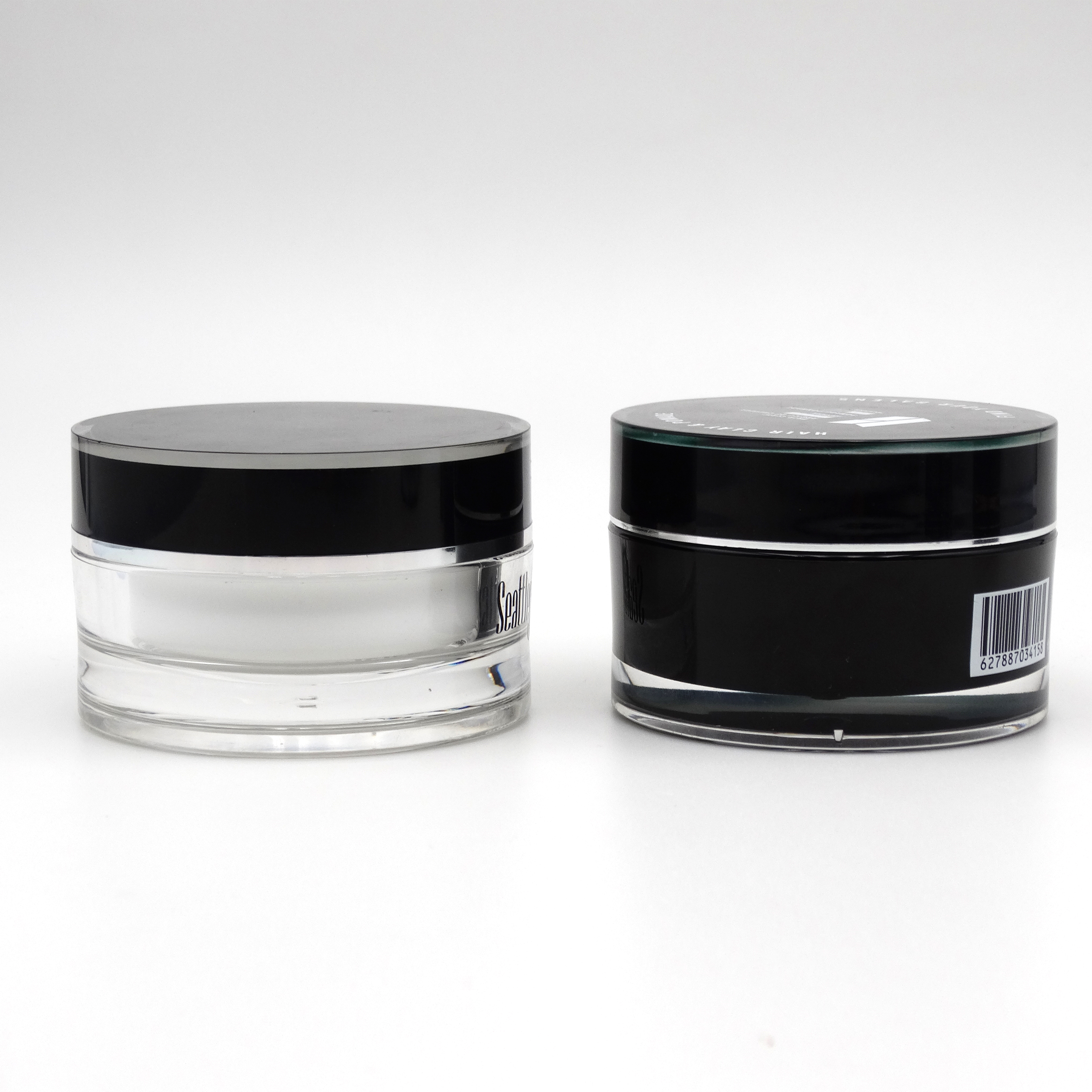 hot sale black round cosmetic face cream scrub lady cosmetic products jars container packaging