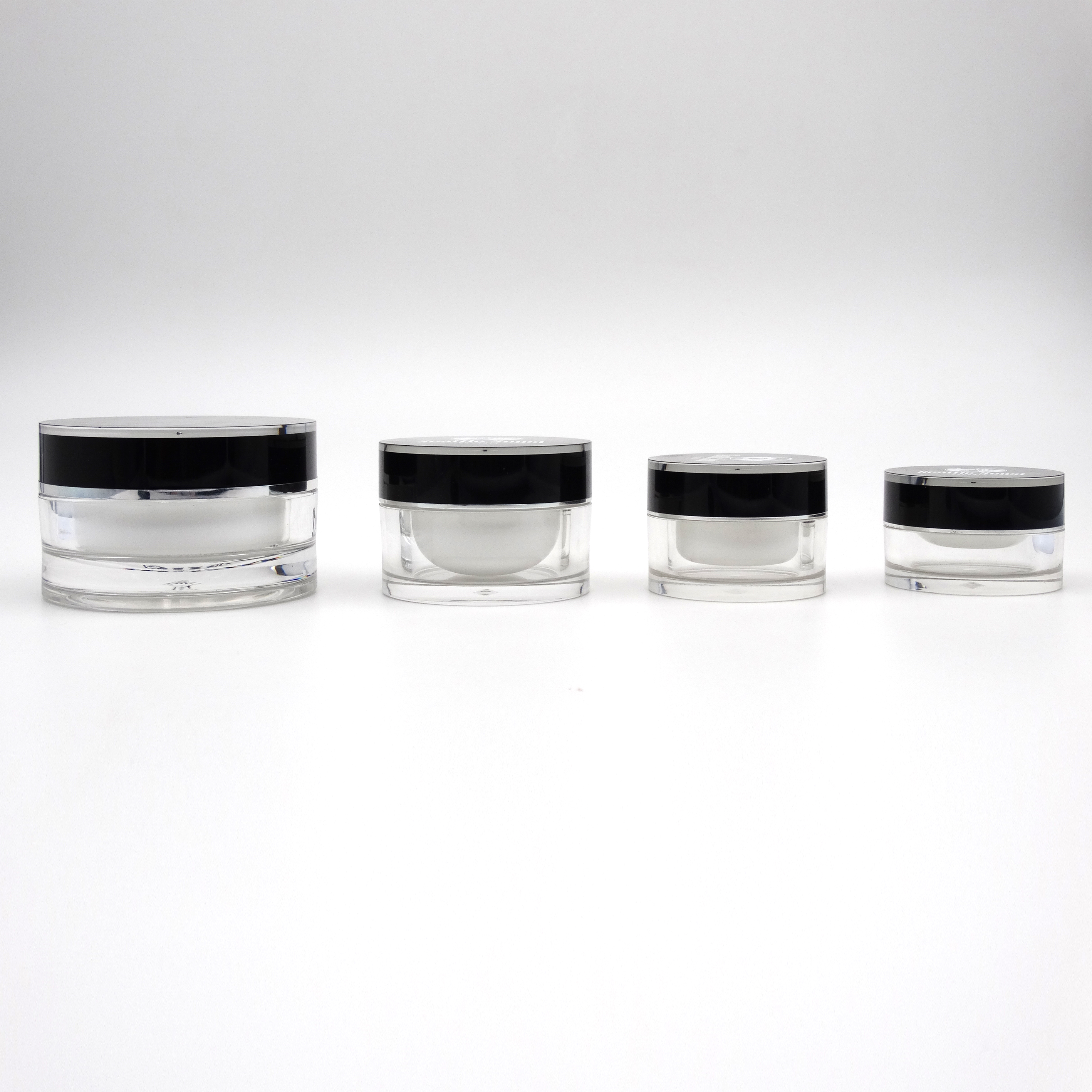 hot sale black round cosmetic face cream scrub lady cosmetic products jars container packaging