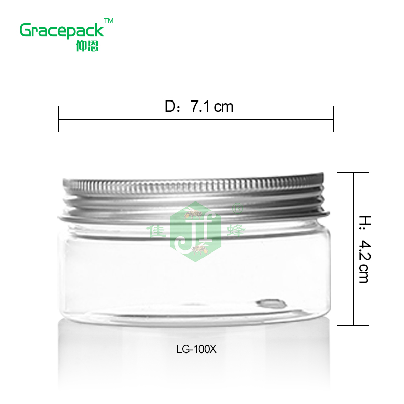 hot sale cheap empty clear plastic jar pet for food,100ml plastic jar