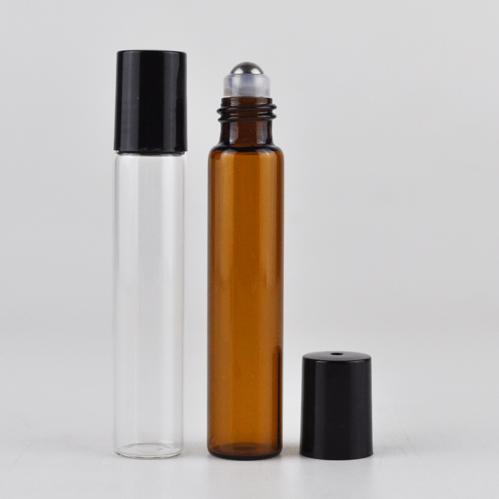 hot sale clear  5ml 10 ml roll on glass bottle for essential oil
