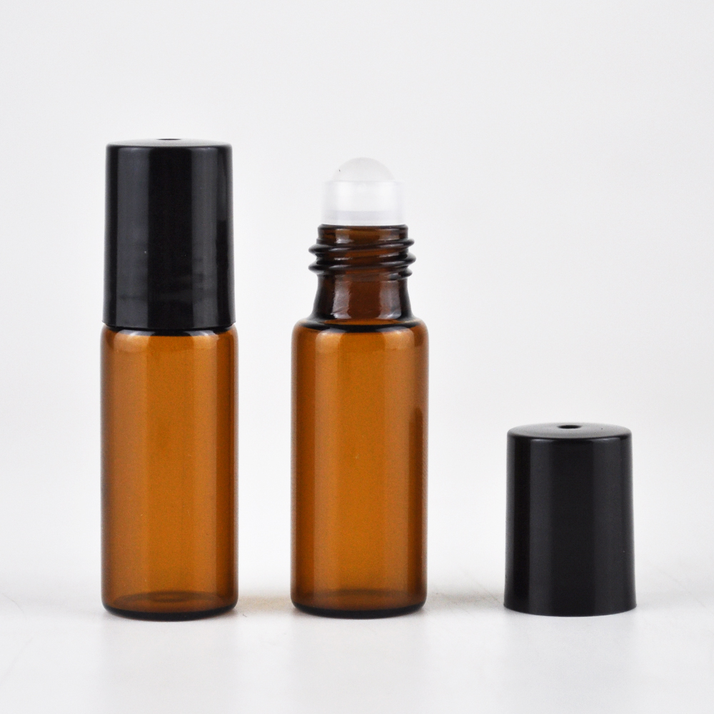 hot sale clear 5ml 10 ml roll on glass bottle for essential oil