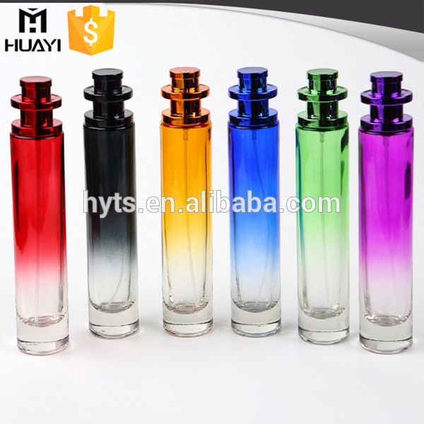 hot sale colorful glass 50 ml cylinder perfume bottle