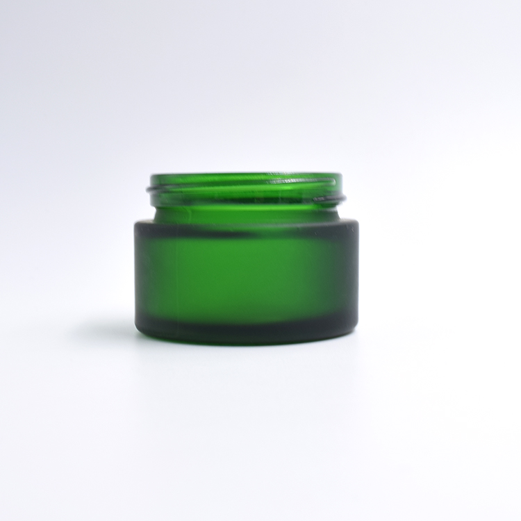 hot sale container cream cosmetics painting jar 10g 15g 20g 30g 40g 50g 100g popular frosted green jar with black plastic lid