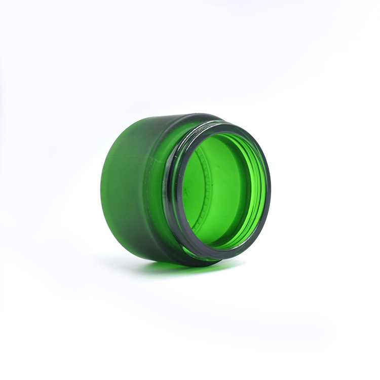 hot sale container cream cosmetics painting jar 10g 15g 20g 30g 40g 50g 100g popular frosted green jar with black plastic lid