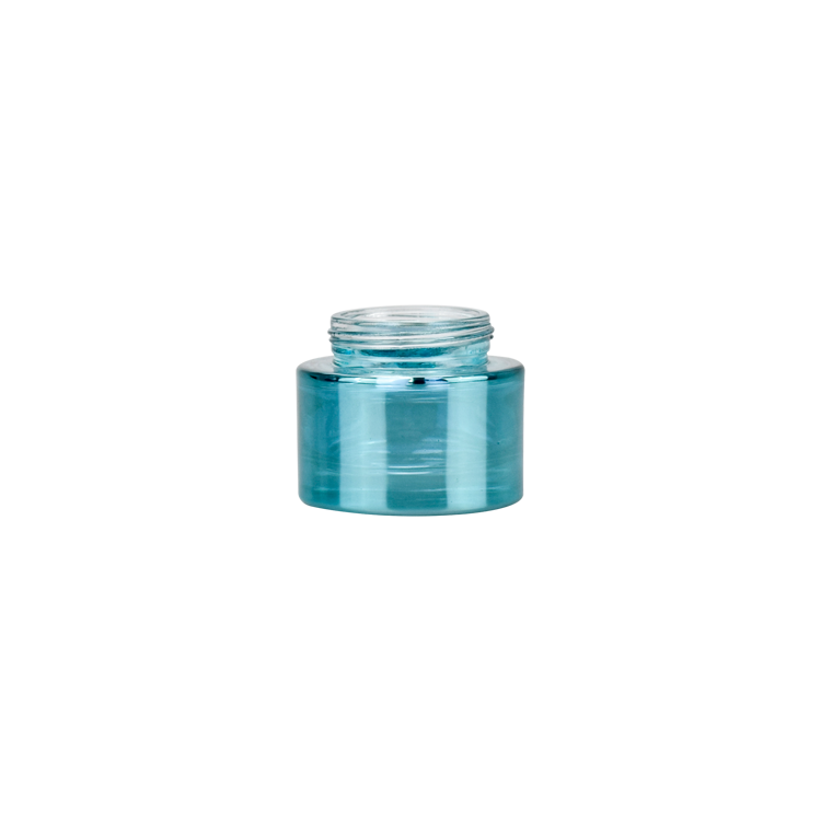 hot sale cosmetic packaging 30g 50g 100g aqua blue glass jar