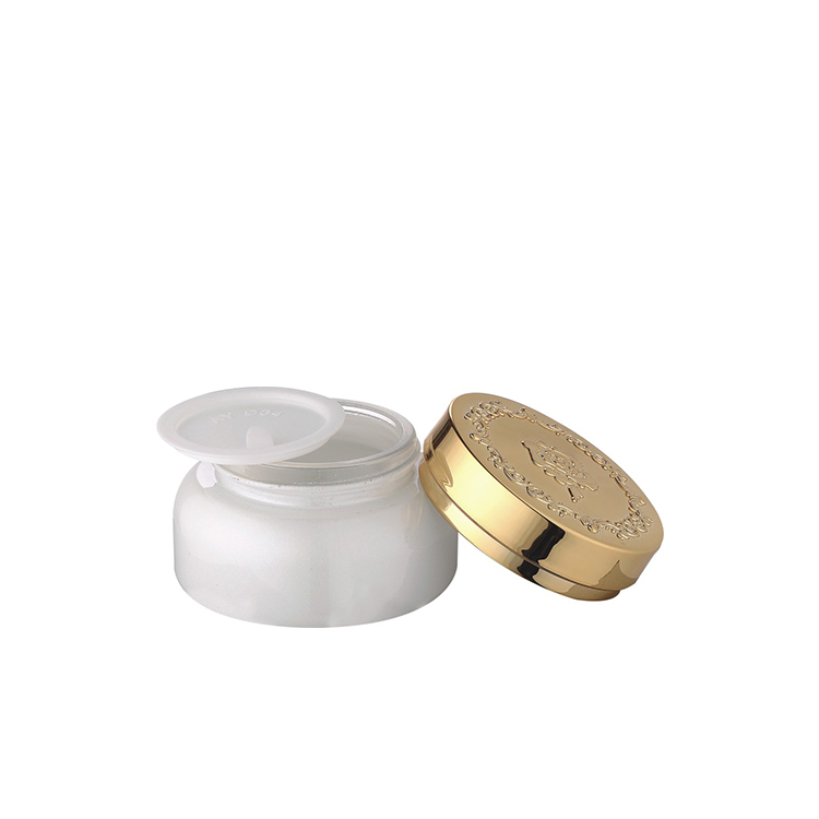 hot sale cosmetic packaging delicate 50g ceramic jar with rose pattern lid