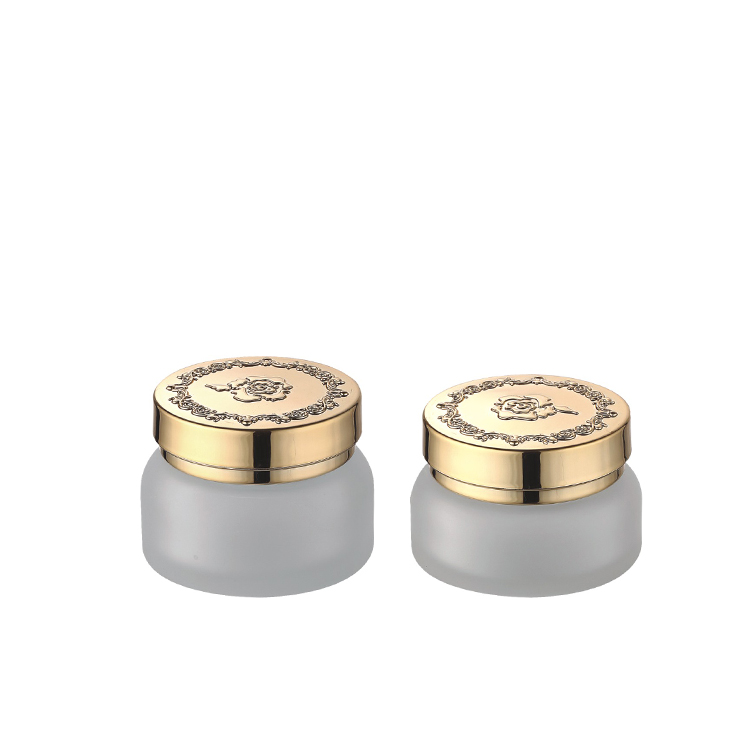 hot sale cosmetic packaging delicate 50g ceramic jar with rose pattern lid
