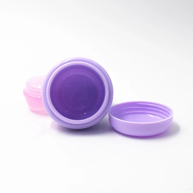 hot sale cosmetic packaging10g 30g 50g beautiful purple round plastic packaging containers with lid