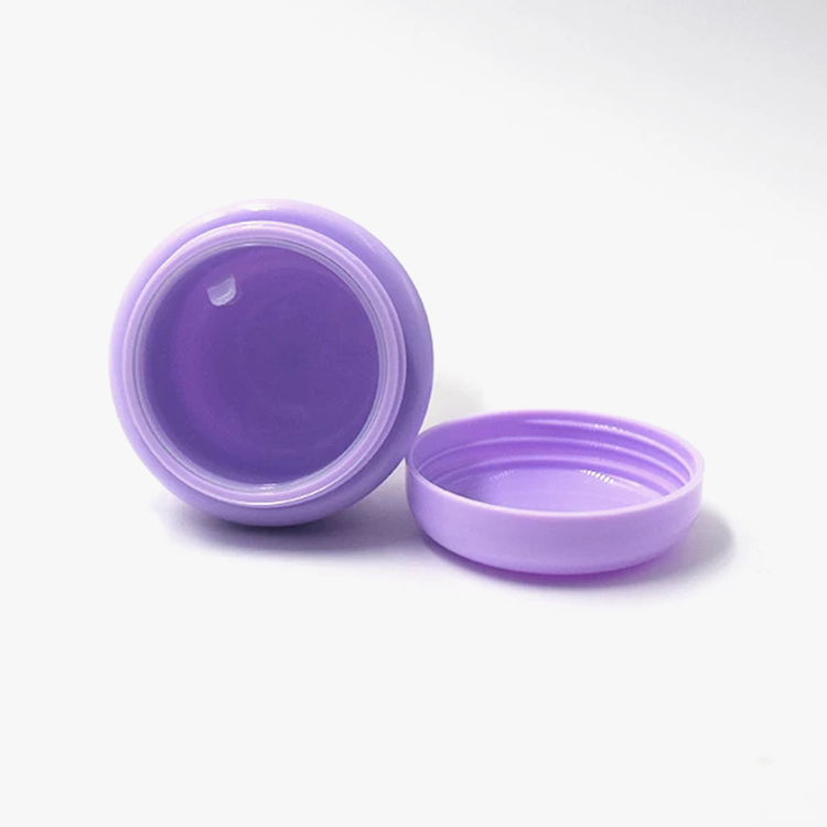 hot sale cosmetic packaging10g 30g 50g beautiful purple round plastic packaging containers with lid