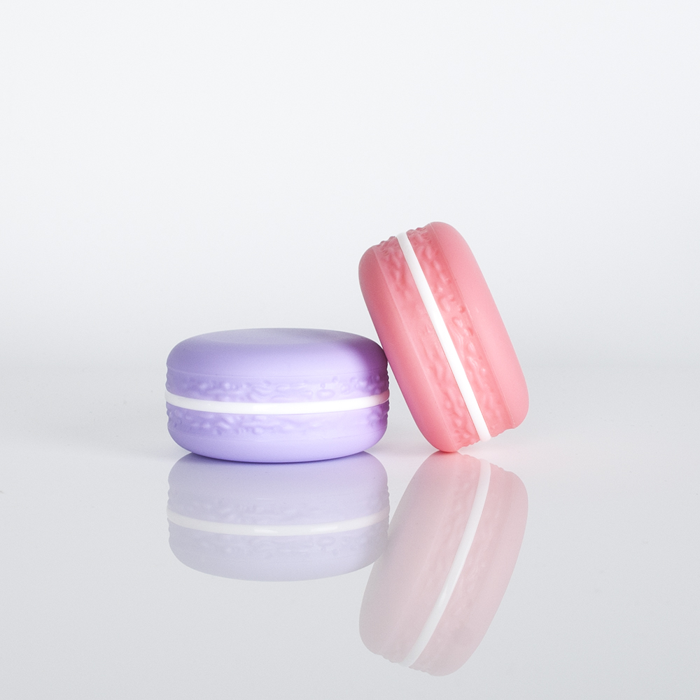 hot sale cute design cookie shape macaron travel container cosmetic cream jar for eye shadow manufacture