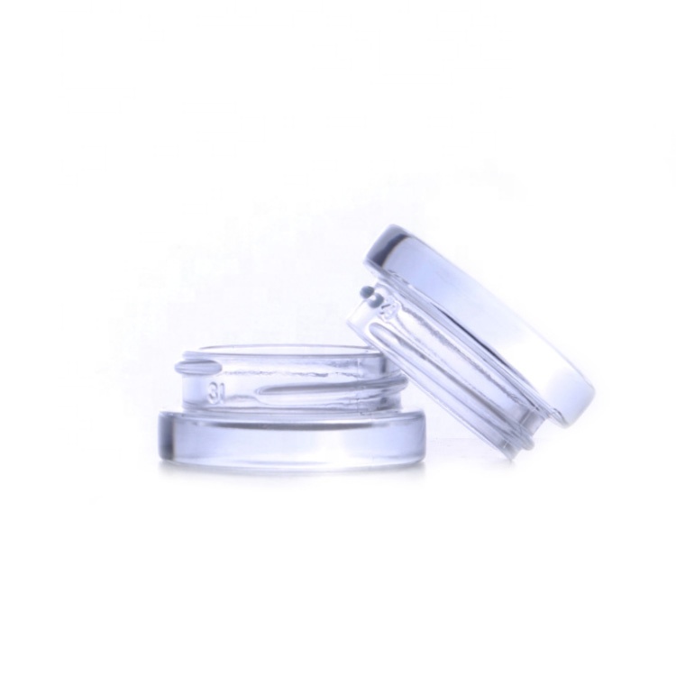 hot sale dab jar 3ml 5ml 7ml empty glass concentrate jar with lid for herb cbd oil waxes cosmetics eye cream packaging container