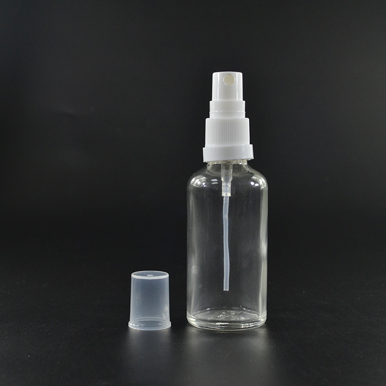 hot sale e liquid e juice e-cig empty clear 30ml glass bottle with plastic pump sprayer