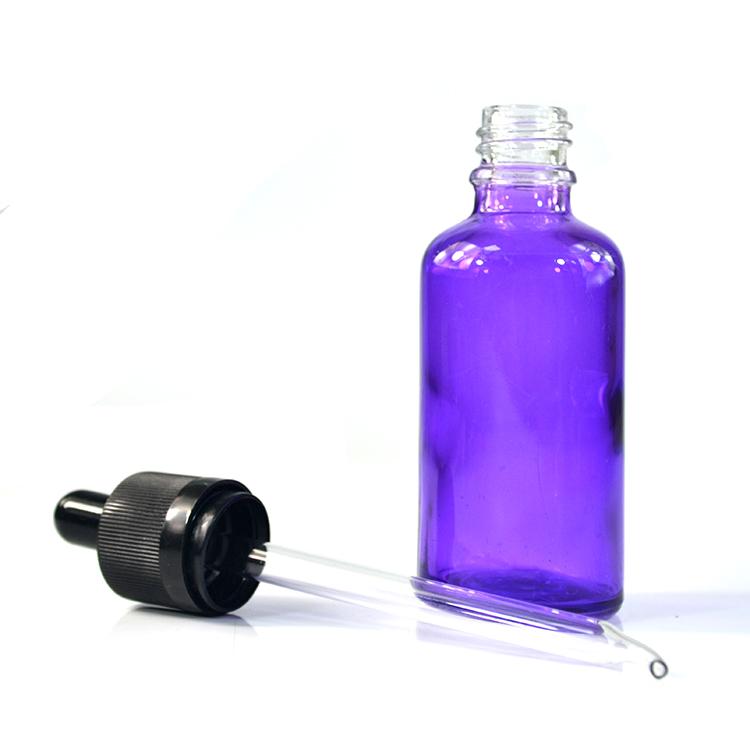 hot sale e liquid essential oil 2oz 60ml purple glass dropper bottle with anti-theft cap